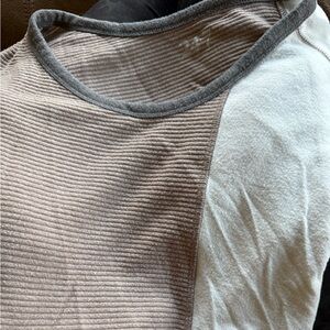 Gray and White Women's Tunic Top